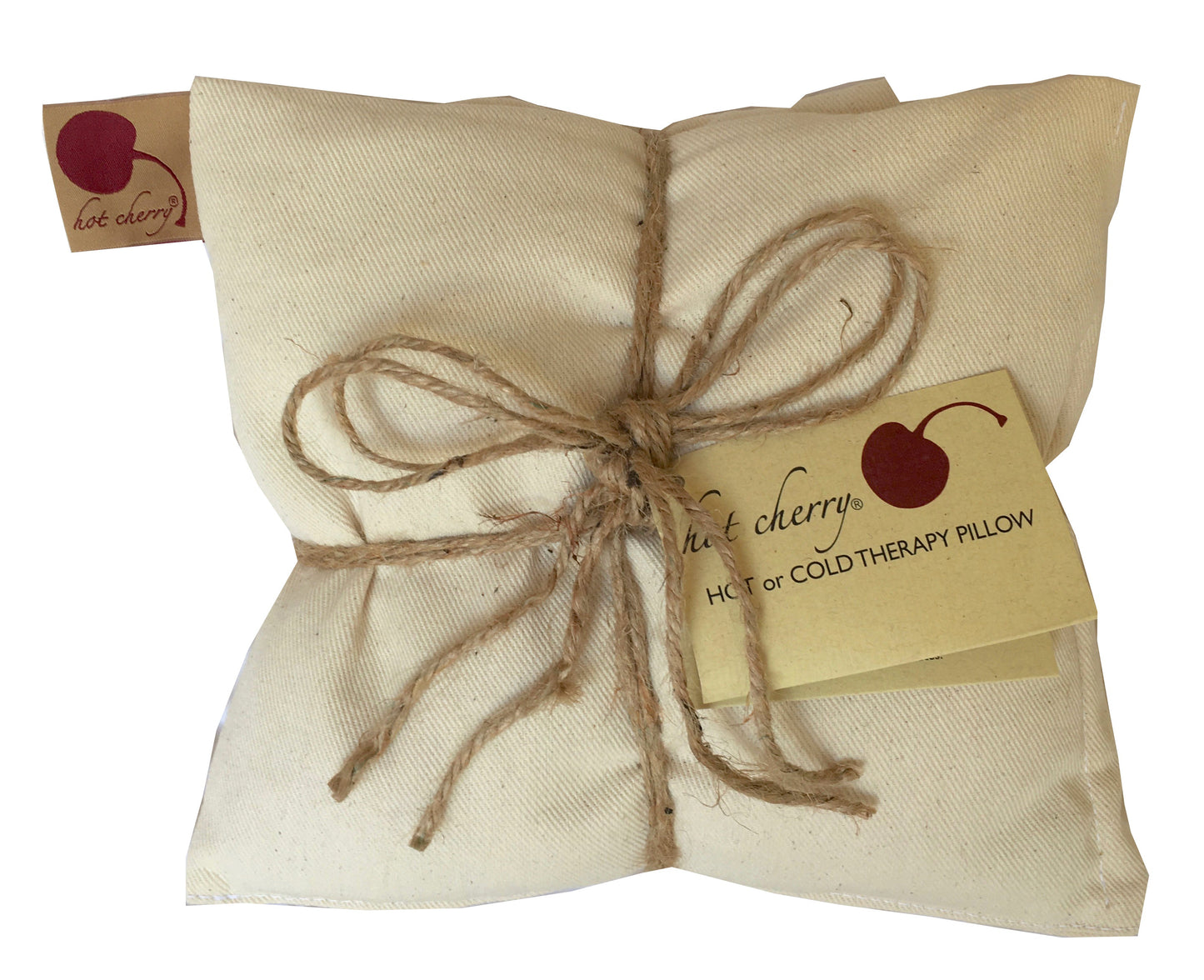 Natural denim triple cherry-pit square pillow