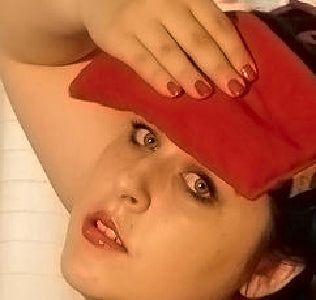 Eye Pillow in Red Denim-3