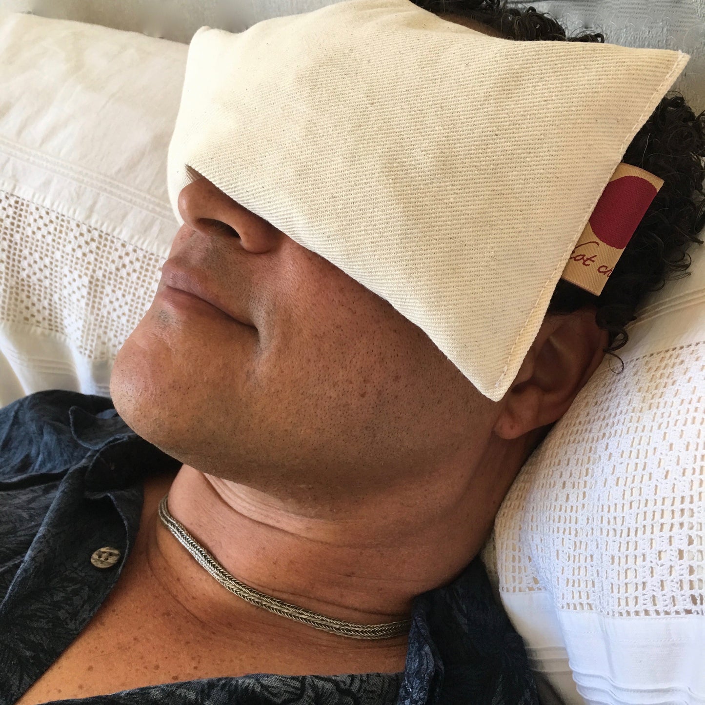 Eye Pillow in Unbleached, Pre-washed, Natural Denim-1