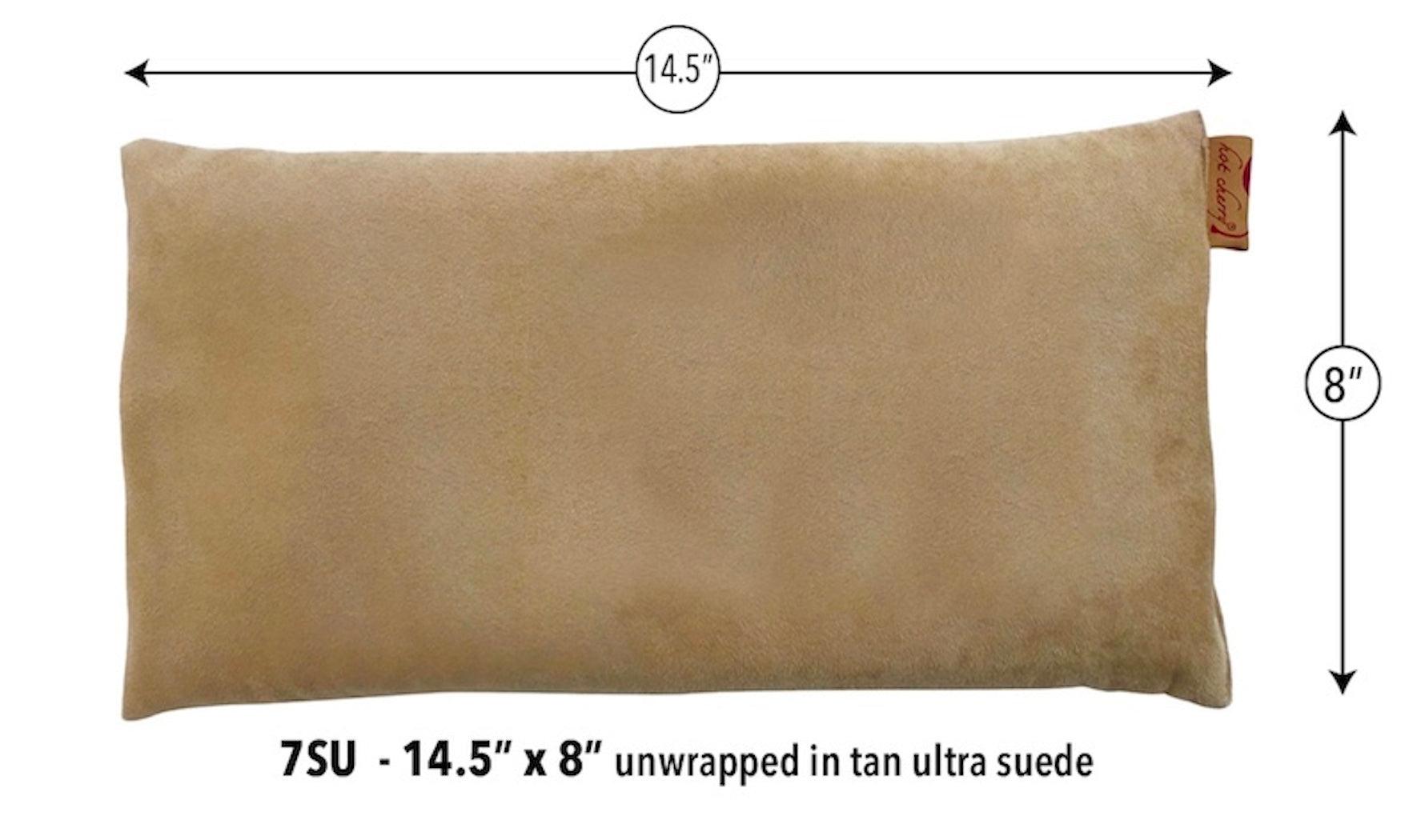 Large Rectangle Cherry Stone Pillow in Tan Ultra-Suede-2
