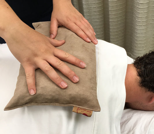 Large Rectangle Cherry Stone Pillow in Tan Ultra-Suede-0