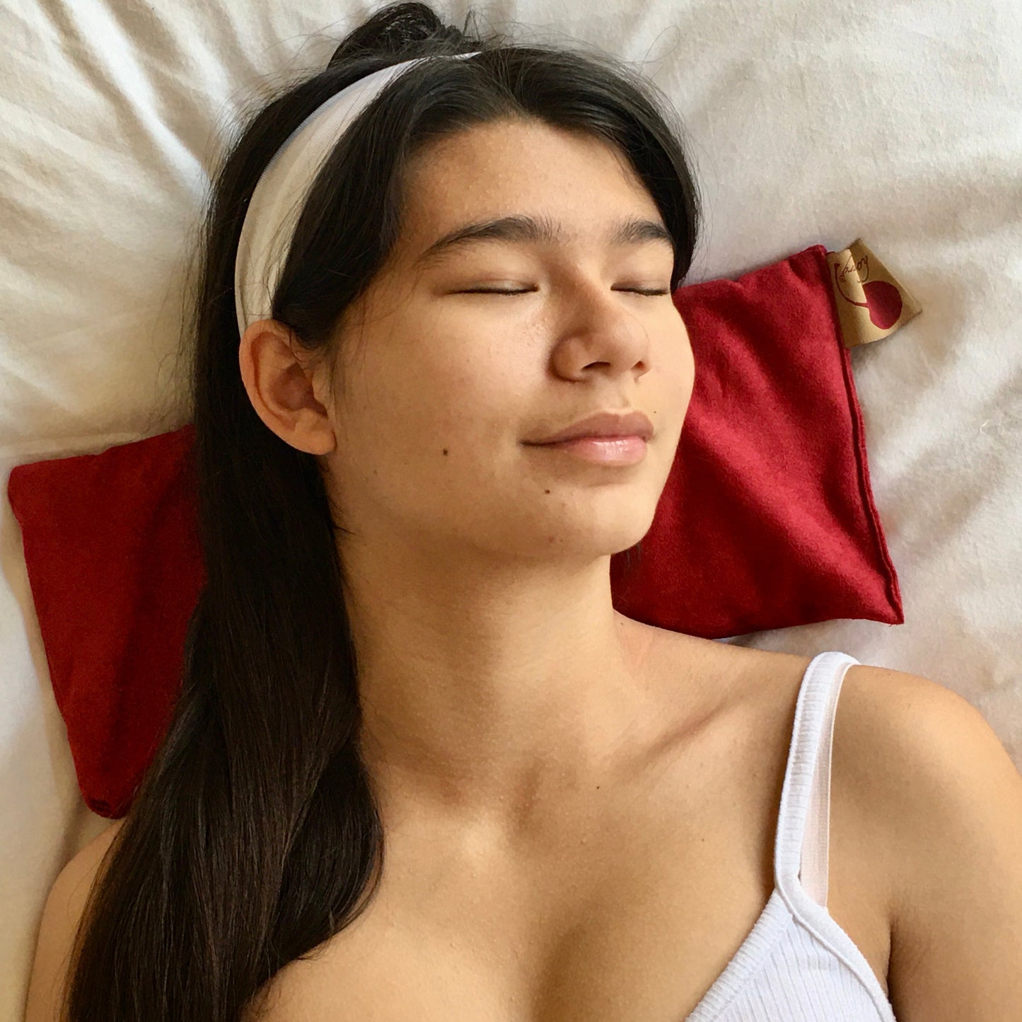 Rectangle/Cervical Pillow in Red Ultra-suede-4