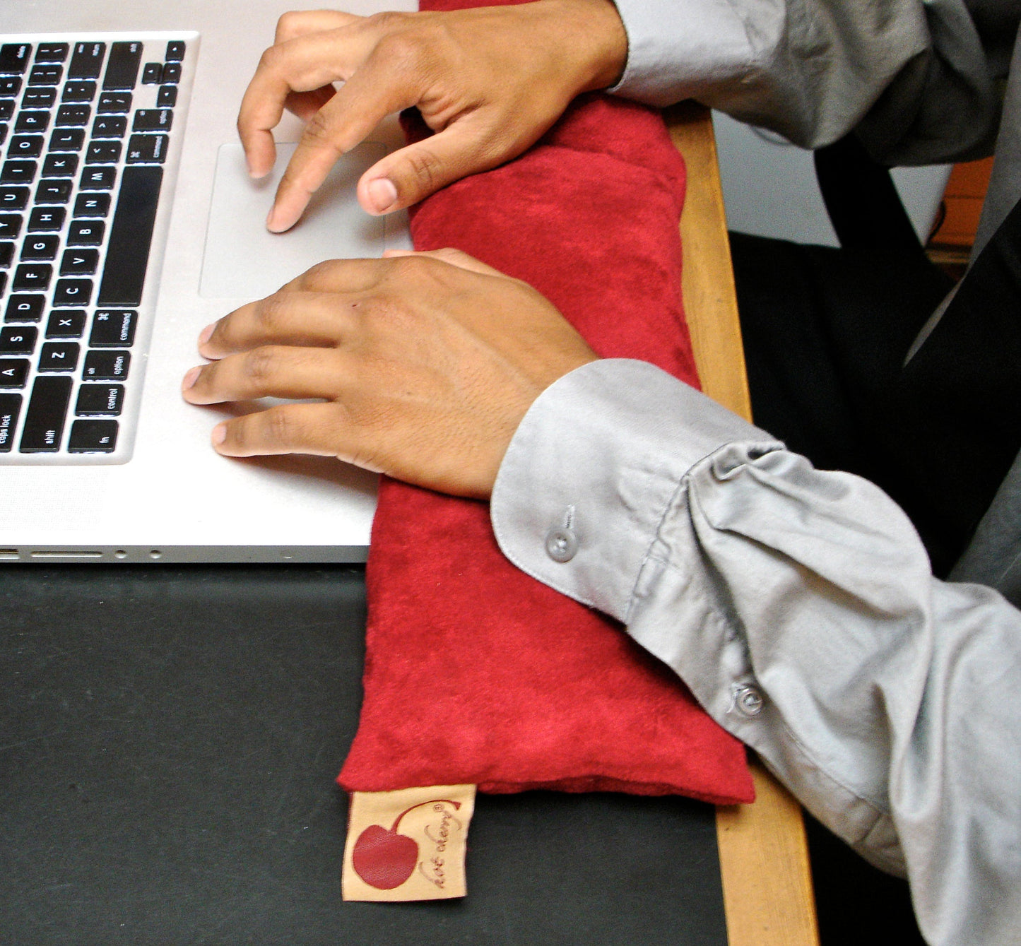 Neck Wrap in Plush Red Ultra-Suede-3