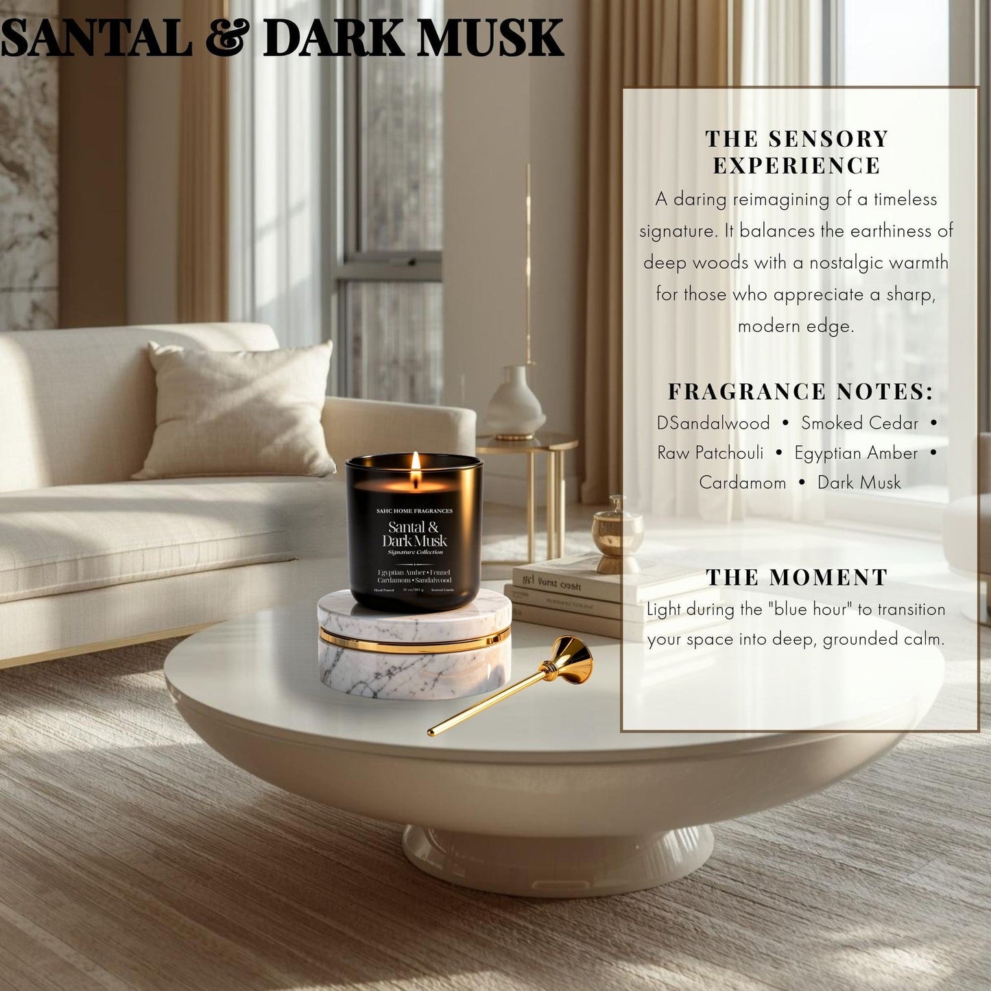 Santal & Dark Musk Luxury Fragrance Candle