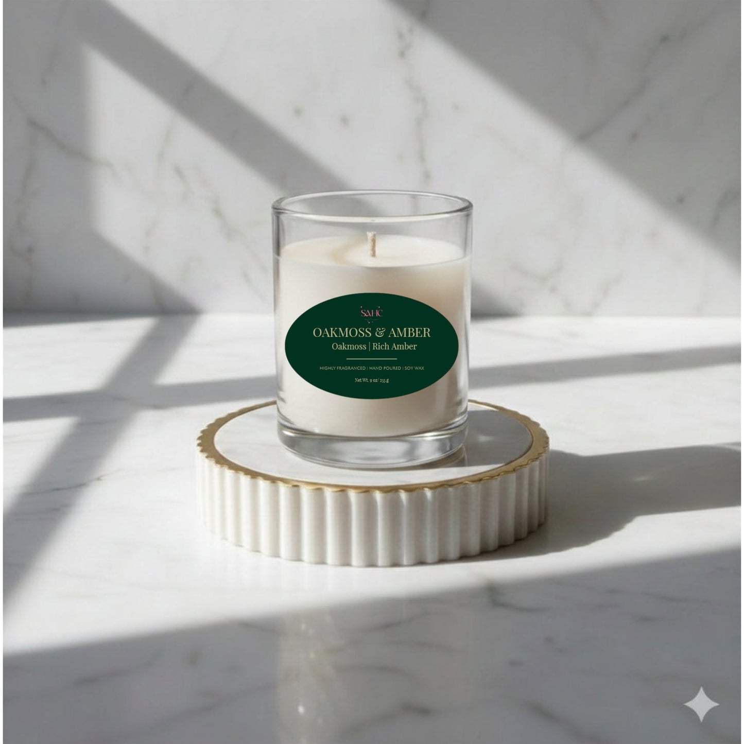Oakmoss & Amber Premium Soy Candle