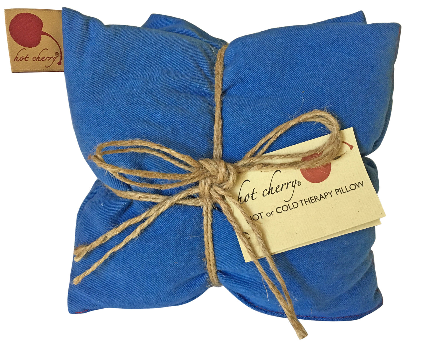 Triple Square Pillow in Blue Denim-2